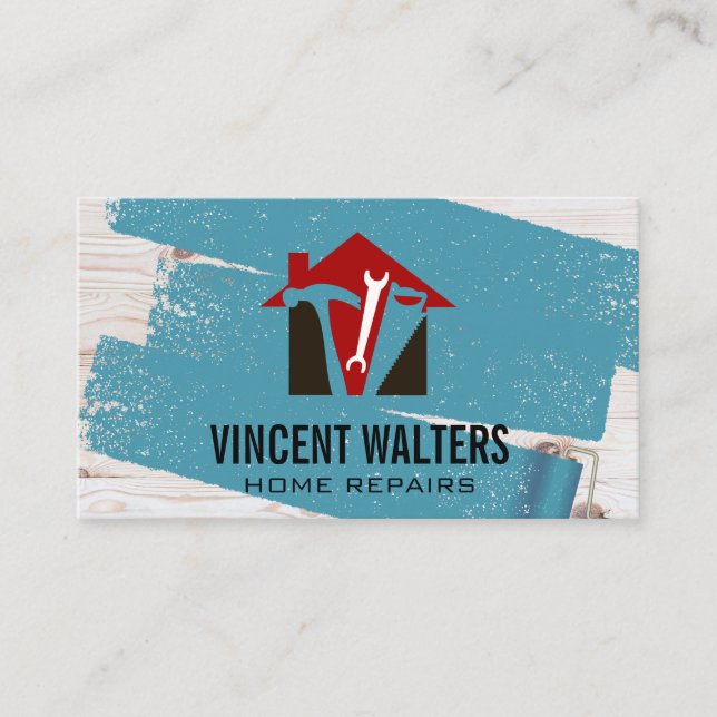 Tarjeta De Visita Construcción | Paneles de madera | Pintar (Anverso)