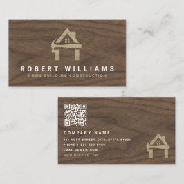Tarjeta De Visita Construcción Personalizada Madera Hogar Edificio L