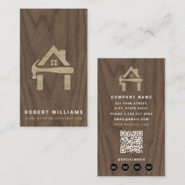 Tarjeta De Visita Construcción Personalizada Madera Hogar Edificio L