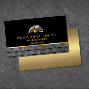 Tarjeta De Visita Construcción profesional de techos de oro