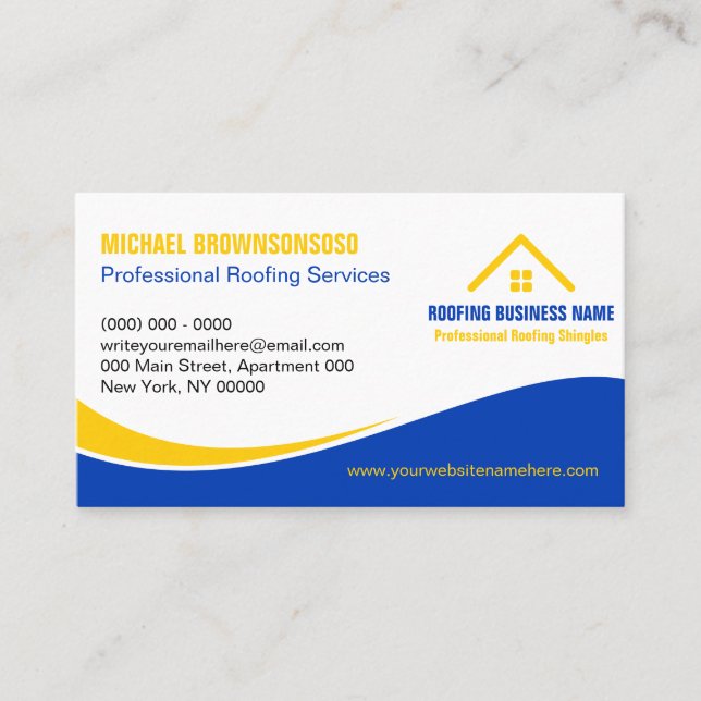 Tarjeta De Visita Construcción Profesional de Tejas para Techos (Anverso)
