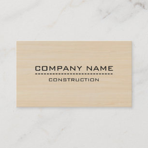 Tarjeta De Visita Construcción Profesional Madera Moderna