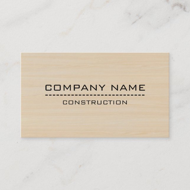 Tarjeta De Visita Construcción Profesional Madera Moderna (Anverso)