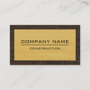Tarjeta De Visita Construcción Profesional Moderna Madera de Oro #2