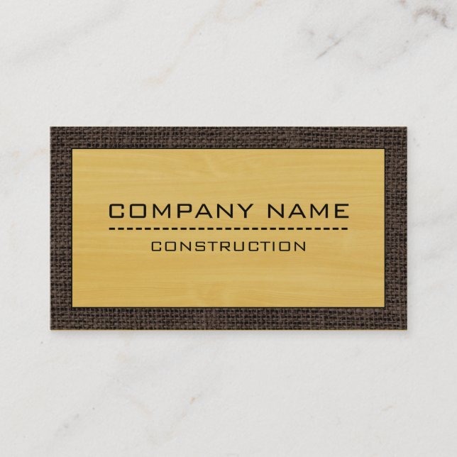 Tarjeta De Visita Construcción Profesional Moderna Madera de Oro #2 (Anverso)