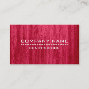Tarjeta De Visita Construcción Profesional Moderna Madera Roja