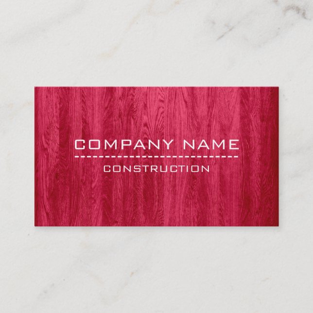 Tarjeta De Visita Construcción Profesional Moderna Madera Roja (Anverso)