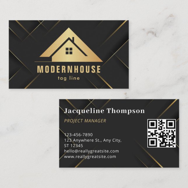 Tarjeta De Visita Construcción profesional moderna y elegante de edi (Anverso / Reverso)