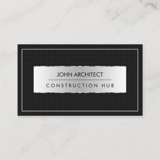 Tarjeta De Visita Construcción Profesional Moderno Constructor Metal (Anverso)