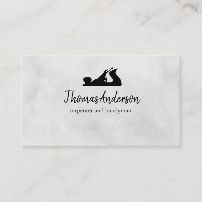 Tarjeta De Visita Construcción profesional y Avión de Madera Carpint (Anverso)