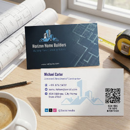 Tarjeta De Visita Construcción Residencial | Dibujante Darkblue