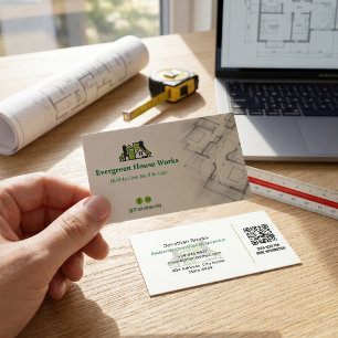 Tarjeta De Visita Construcción Residencial GreenLight Drafter