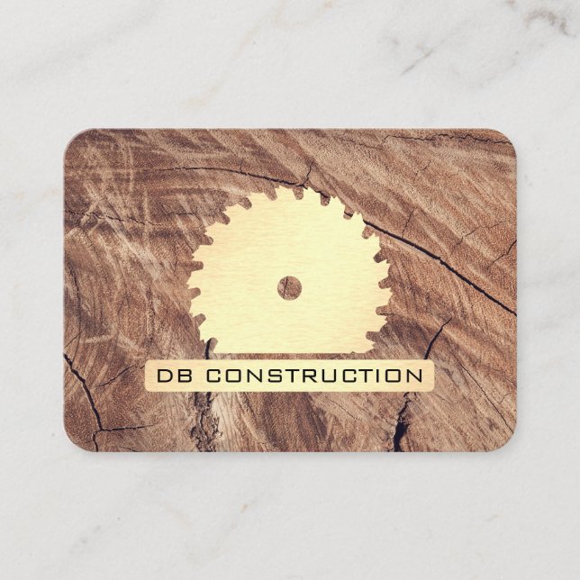 Tarjeta De Visita Construcción / Saw y Madera (Anverso)