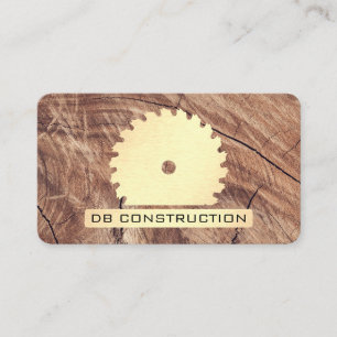 Tarjeta De Visita Construcción / Saw y Madera