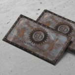 Tarjeta De Visita Construcción Vintage Monograma Rusty Grunge Metali<br><div class="desc">Monograma de construcción Rusty Grunge tarjetas de negocios Metalizado.</div>