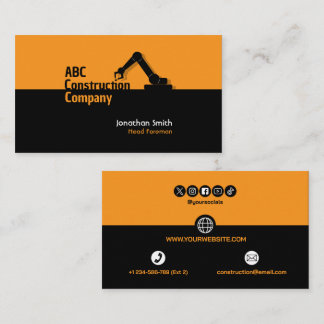 Tarjeta De Visita Construction Building Crane Business Card