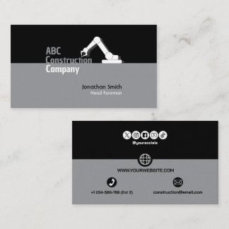 Tarjeta De Visita Construction Building Crane Business Card