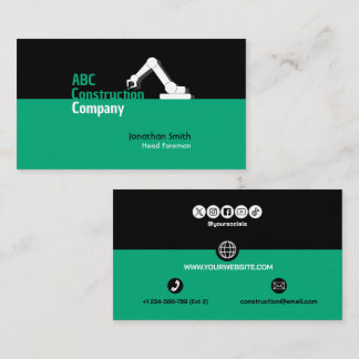 Tarjeta De Visita Construction Building Crane Business Card