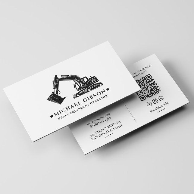 Tarjeta De Visita Construction Contractor Heavy Equipment Operator (Construction Contractor Heavy Equipment Operator Business Card
)