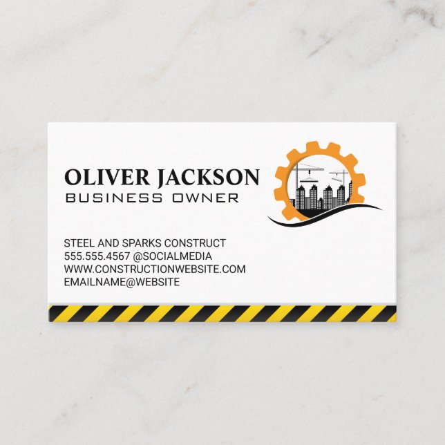 Tarjeta De Visita Construction Cranes | Commercial Buildings (Anverso)