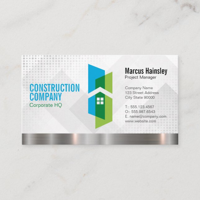 Tarjeta De Visita Construction Homes Logo | Builder Architect (Anverso)