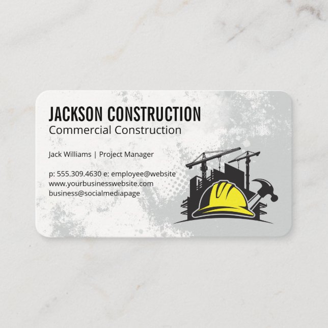 Tarjeta De Visita Construction Logo | Commercial Properties (Anverso)