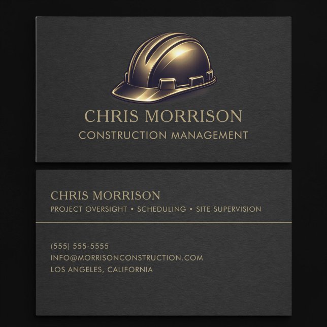 Tarjeta De Visita Construction Management Hard Hat Professional (Subido por el creador)