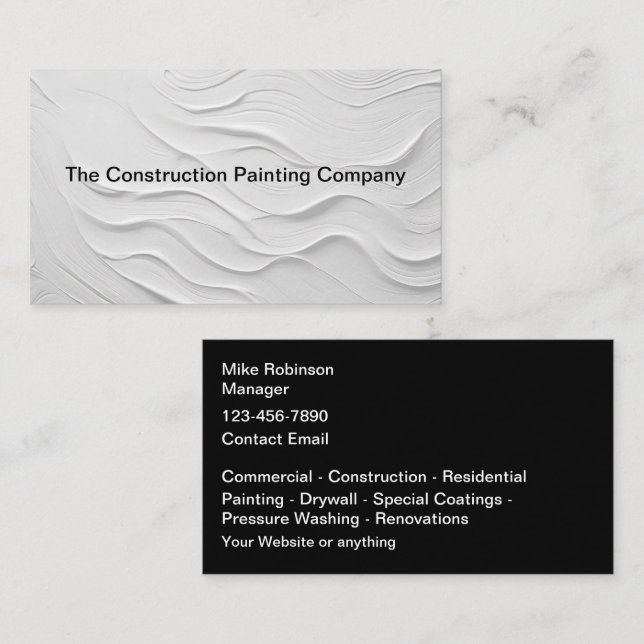 Tarjeta De Visita Construction Painting Professional Business Cards (Anverso / Reverso)