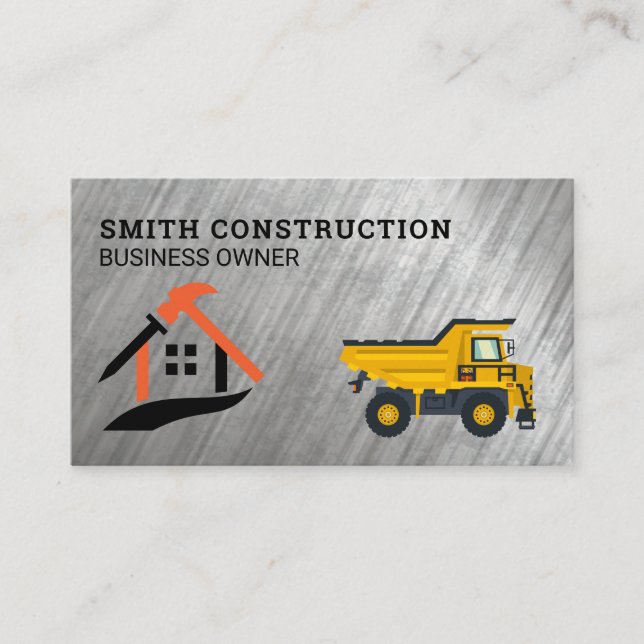 Tarjeta De Visita Construction Tools Bulldozer | Home Repair (Anverso)