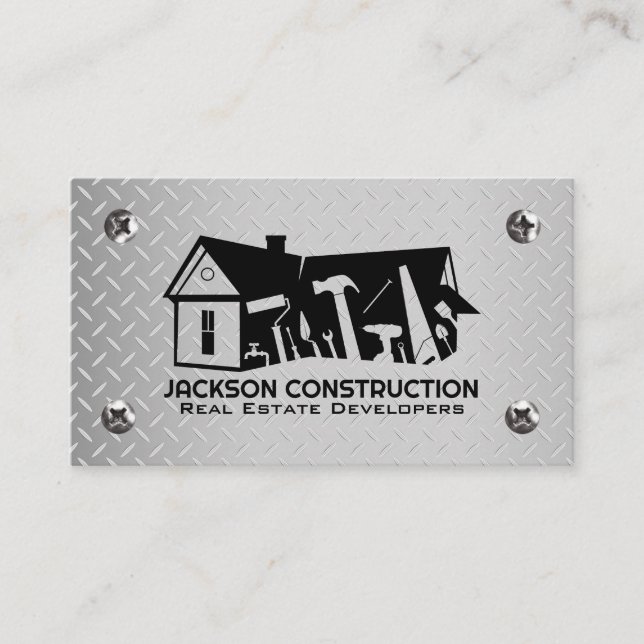 Tarjeta De Visita Construction Tools | Home Builder (Anverso)