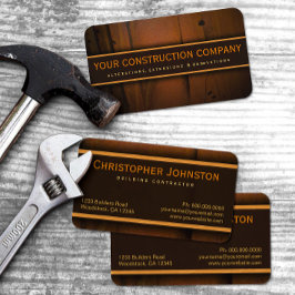 Tarjeta De Visita Constructor Contratista Faux Pine Wood