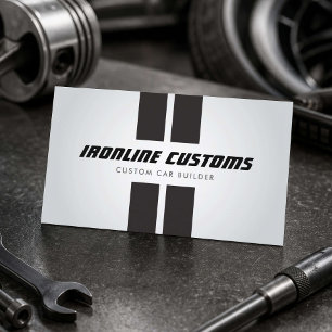 Tarjeta De Visita Constructor de Autos Personalizados Rayas de Carre
