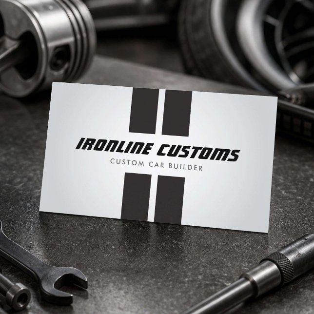 Tarjeta De Visita Constructor de Autos Personalizados Rayas de Carre (Subido por el creador)