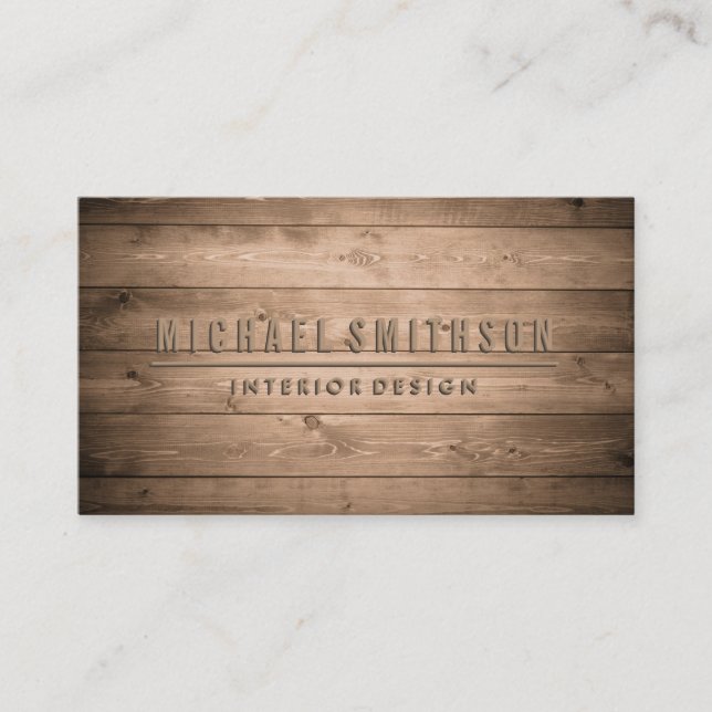 Tarjeta De Visita Constructor de cabañas de troncos de madera natura (Anverso)