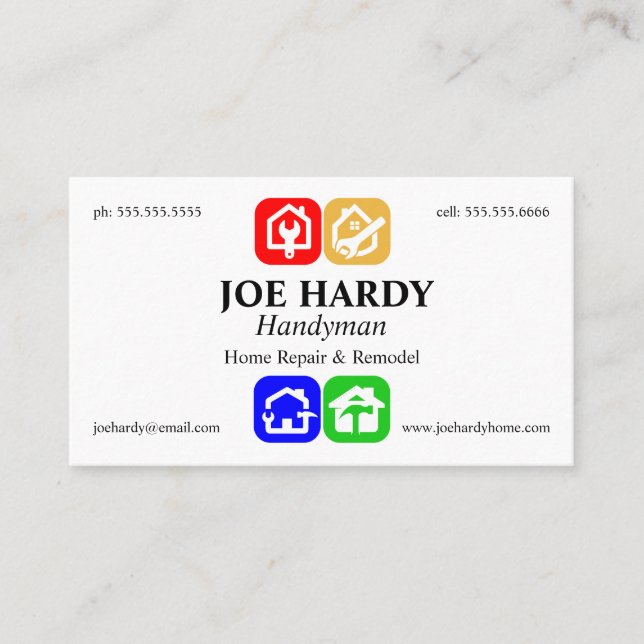 Tarjeta De Visita Constructor de contratientes de herramientas y cas (Anverso)