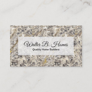 Tarjeta De Visita Constructor de Hogares Elegantes Fondo de Granito