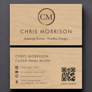 Tarjeta De Visita Constructor de Hogares Personalizados Código QR de