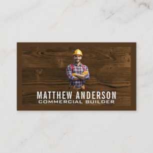 Tarjeta De Visita Constructor   Madera