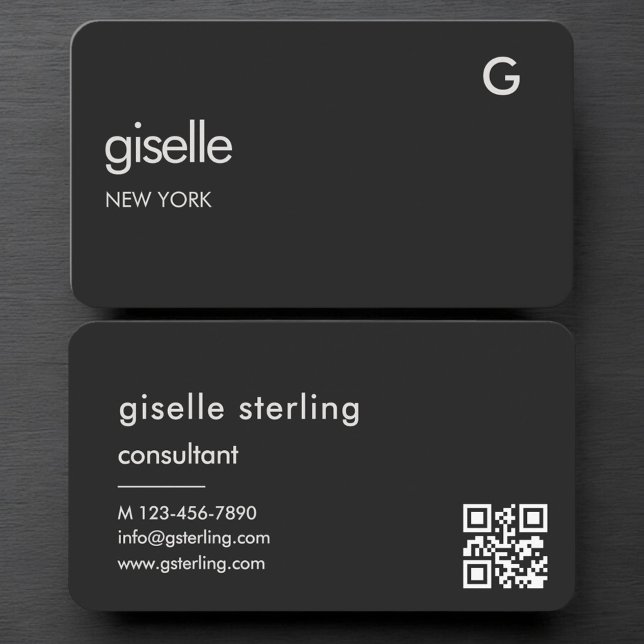Tarjeta De Visita Consultant Black QR Code (Subido por el creador)
