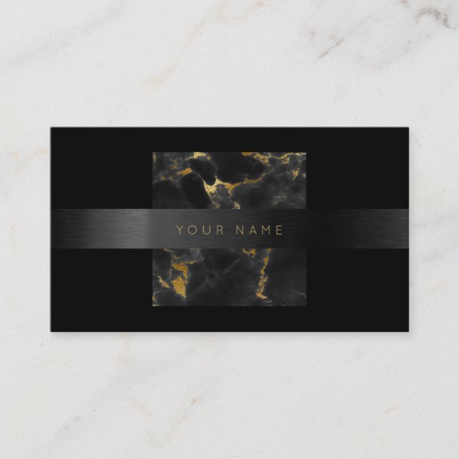 Tarjeta De Visita Consultar Black Gold Resumen Marble Vip (Anverso)