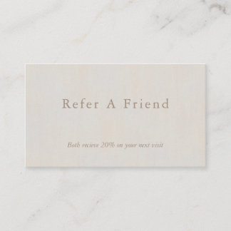 Tarjeta De Visita Consulte a un amigo con textura neutra mínima
