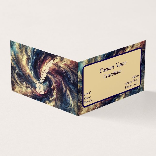 Tarjeta De Visita Consultor Arte Resumen Moderno (Exterior)