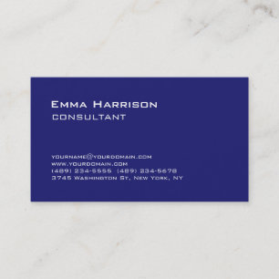 Tarjeta De Visita Consultor Azul Medianoche Elegante y Moderno