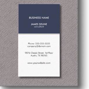 Tarjeta De Visita Consultor blanco azul elegante profesional
