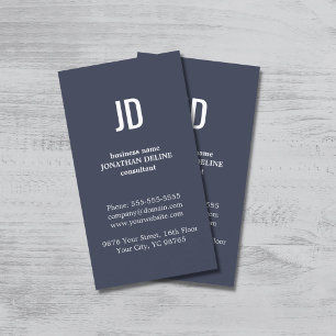 Tarjeta De Visita Consultor blanco azul elegante simple del
