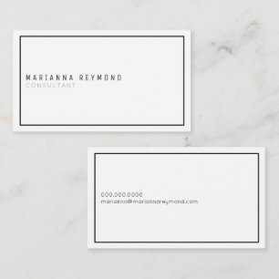 Tarjeta De Visita consultor blanco básico minimalista simple