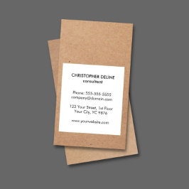 Tarjeta De Visita Consultor blanco de Kraft Paper de Guay moderno