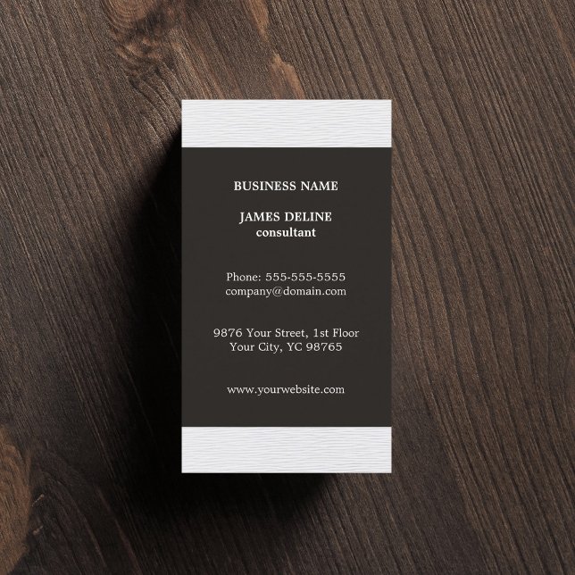 Tarjeta De Visita Consultor blanco elegante de textura gris simple (Subido por el creador)