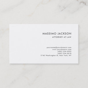 Tarjeta De Visita Consultor Blanco Negro Abogado Minimalista