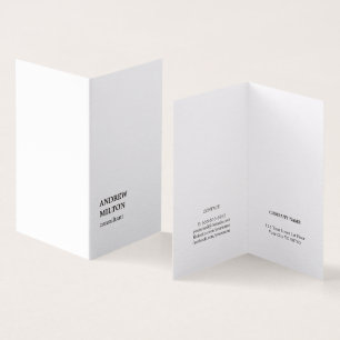 Tarjeta De Visita Consultor blanco negro elegante simple minimalista